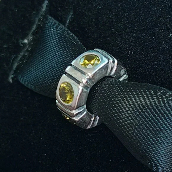 Authentic Pandora Retired Trinity Green CZ Spacer 790368GCZ Sterling Silver - Picture 4 of 7